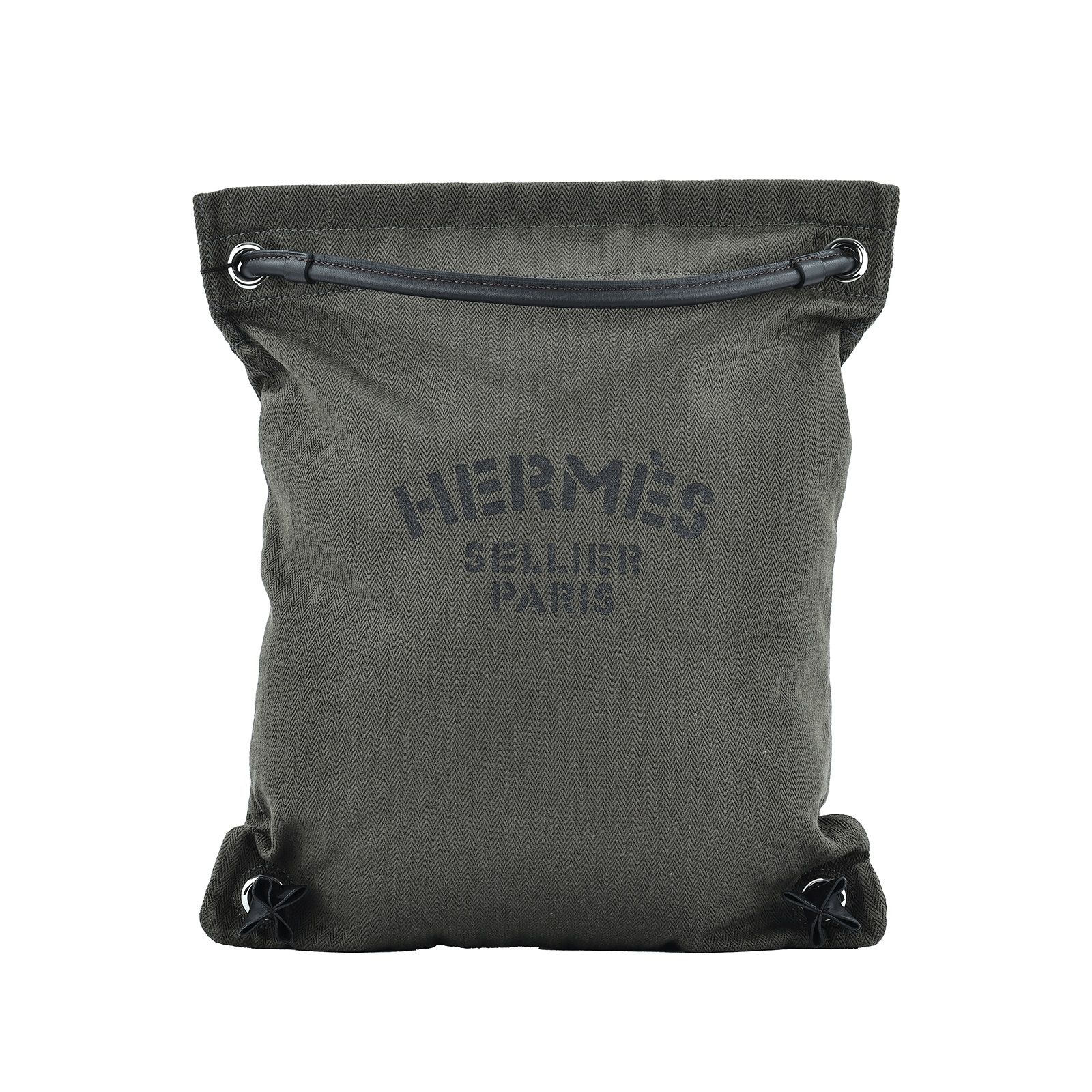 愛馬仕 Hermès Maline LOGO 艾琳包 肩背 帆布袋  MALINE Y 深綠MALINE 原廠盒子/防塵袋/購買證明