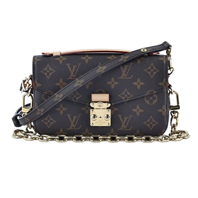 路易威登 LOUIS VUITTON Pochette Métis East West 老花 鏈條 郵差包 腋下單肩包 M46279 晶片款  原廠盒子/防塵袋