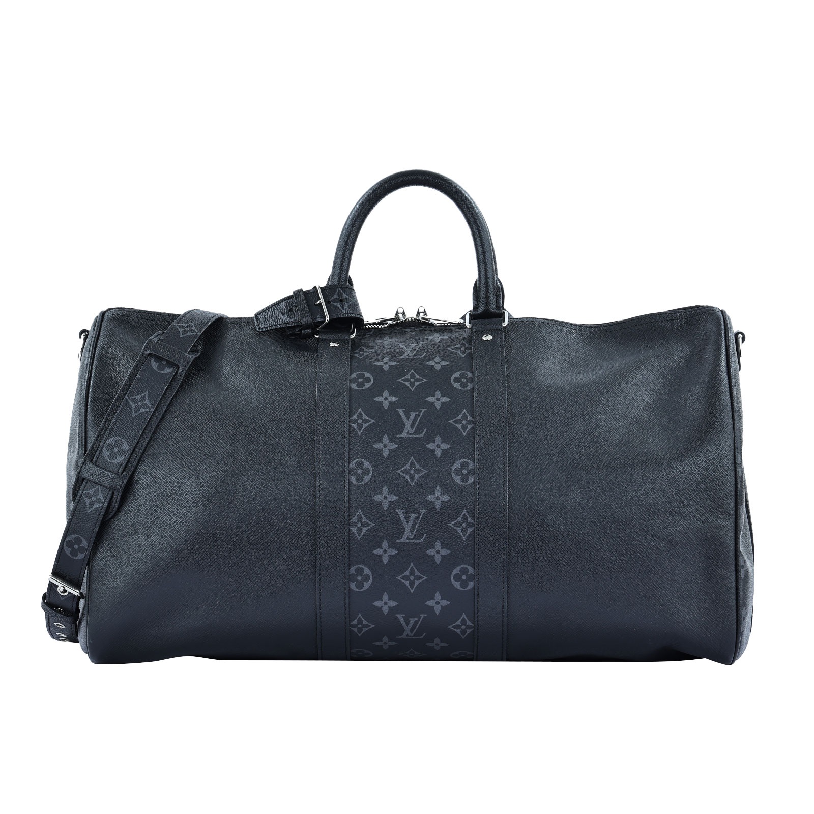 路易威登 LOUIS VUITTON Keepall Bandoulière 50 波士頓包  旅行袋 黑色 M53763 晶片款  防塵袋/背帶/鎖組