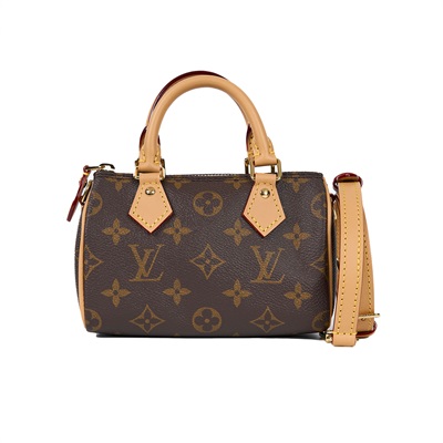 路易威登 LOUIS VUITTON Nano Speedy 原花 手提 肩背包 M81085 原花NANO SPEEDY 原廠盒子/防塵袋