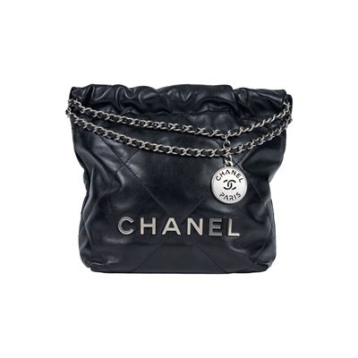香奈兒 CHANEL 22 迷你 束口包 AS3980 晶片款 黑銀22 MINI 原廠盒子/防塵袋/購買證明