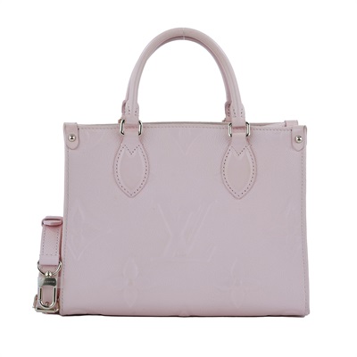 路易威登 LOUIS VUITTON OnTheGo PM 肩背 托特包 粉紅色 M47135 晶片款 粉原花ONTHEGO PM 原廠盒子/防塵袋
