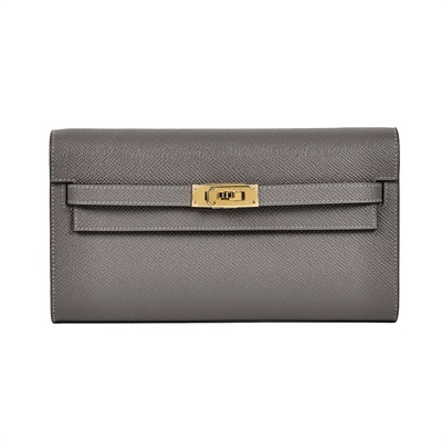 愛馬仕 Hermès Kelly to go 長夾肩背包 KLG U刻 灰KELLY TO GO 原廠盒子