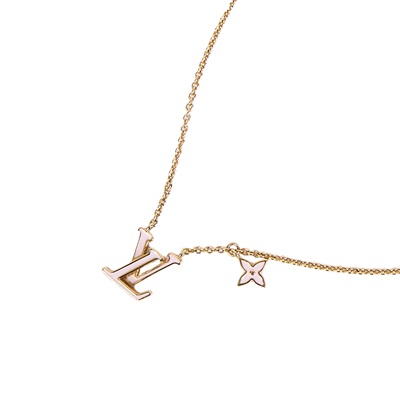 路易威登 LOUIS VUITTON LV Iconic 琺瑯項鏈 M01215 粉LOGO項鍊 原廠盒子/防塵袋