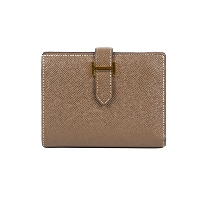 愛馬仕 Hermès Bearn 短夾 BEARN B刻 大象灰BEARN短夾 原廠盒子/購買證明