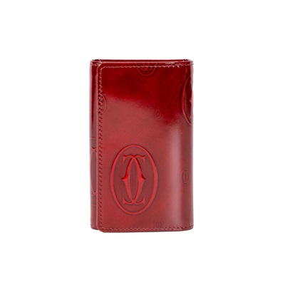 卡地亞 CARTIER 小型皮具 6鍵 鑰匙圈 L3000929 紅色漆皮鑰匙包 原廠盒子/保證卡