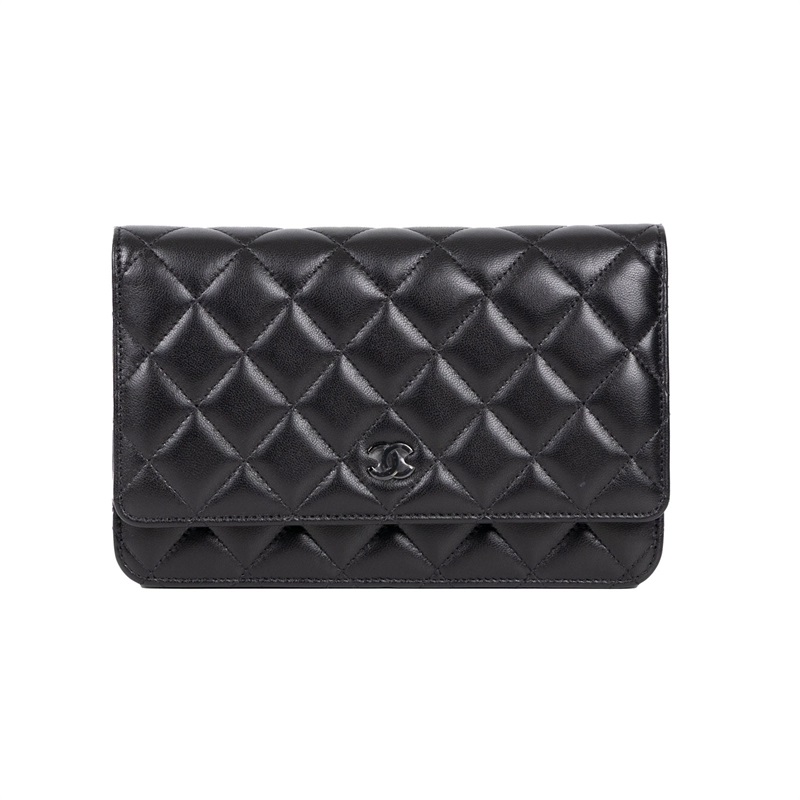 香奈兒 CHANEL So Black Trendy Woc 菱格紋 肩背包  晶片款 黑羊WOC SO BLACK 原廠盒子/防塵袋/購買證明