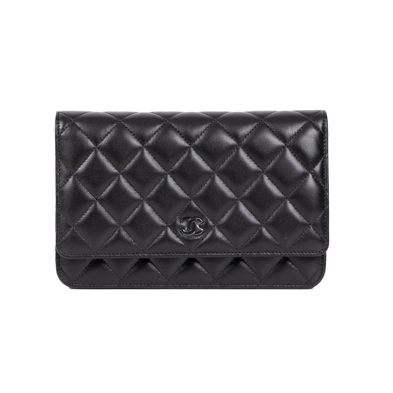 香奈兒 CHANEL So Black Trendy Woc 菱格紋 肩背包  晶片款 黑羊WOC SO BLACK 原廠盒子/防塵袋/購買證明
