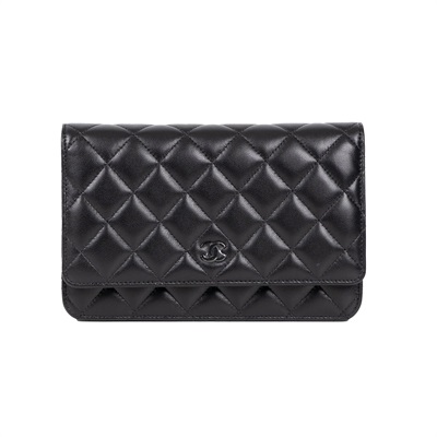 香奈兒 CHANEL So Black Trendy Woc 菱格紋 肩背包  晶片款 黑羊WOC SO BLACK 原廠盒子/防塵袋/購買證明