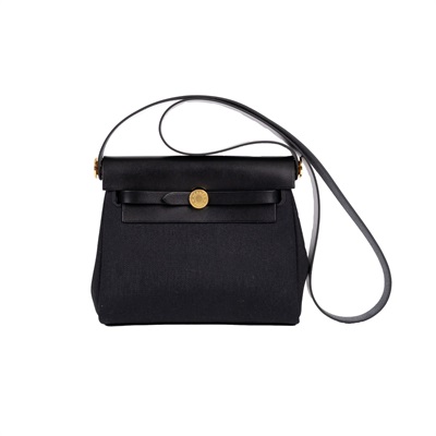 愛馬仕 Hermès Herbag Zip 20 HER20 W刻 黑金HERBAG 20 原廠盒子/防塵袋/購買證明影本