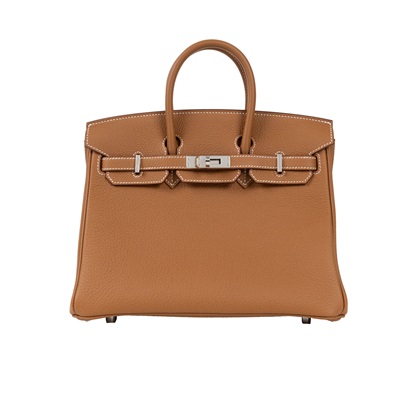 愛馬仕 Hermès Birkin Bag 柏金包 25 BK25 W刻 GOLD/TOGO 金棕銀釦BIRKIN25 原廠盒子/防塵袋/購買證明