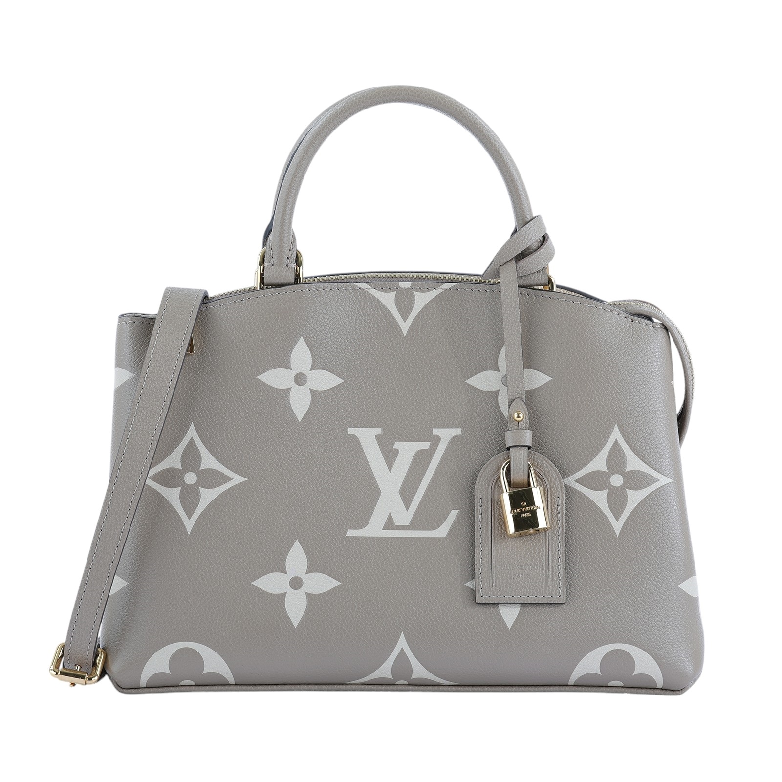 路易威登 LOUIS VUITTON Petit Palais 斑鳩灰奶油 壓花粒面牛皮 手提包 單肩包 M58914 晶片款  原廠盒子/防塵袋/購買證明