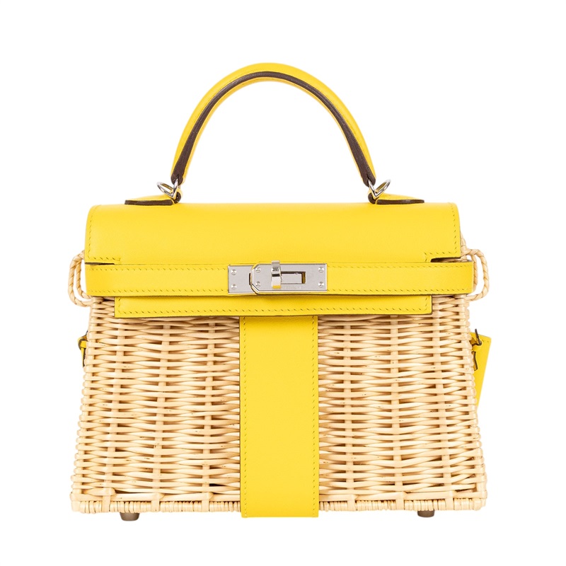 愛馬仕 Hermès Kelly Bag 凱莉包 mini Picnic KLMPIC Y刻 黃 MINI PICNIC 防塵袋