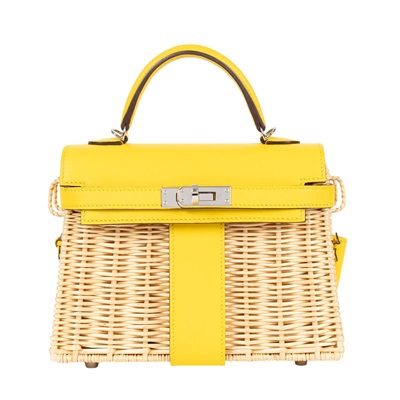 愛馬仕 Hermès Kelly Bag 凱莉包 mini Picnic KLMPIC Y刻 黃 MINI PICNIC 防塵袋