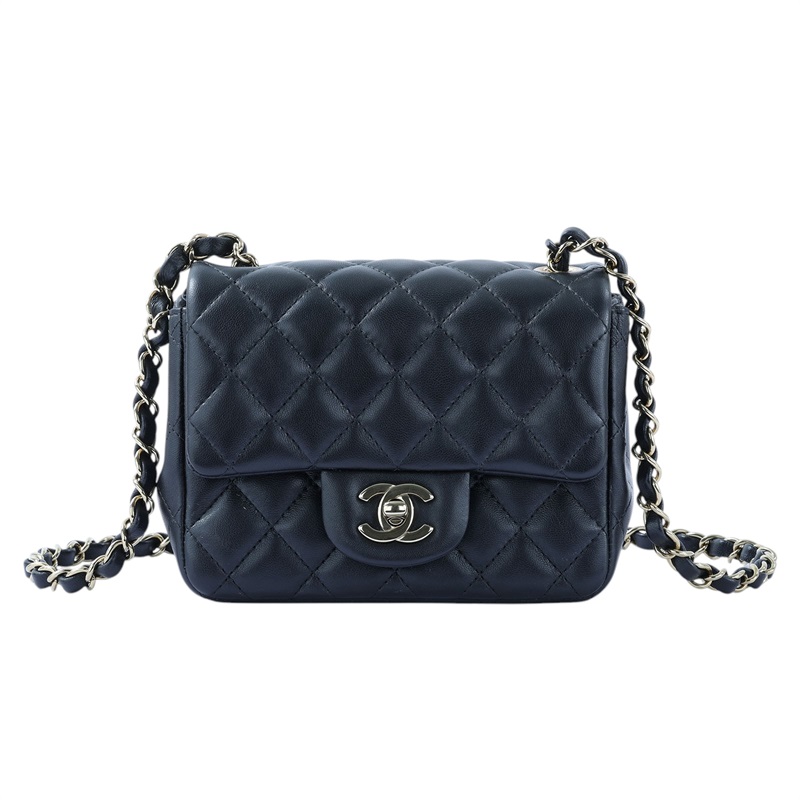 香奈兒 CHANEL CF 方形 迷你 口蓋包 A35200 晶片款 黑淡金方胖 原廠盒子