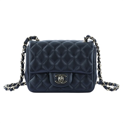 香奈兒 CHANEL CF 方形 迷你 口蓋包 A35200 晶片款 黑淡金方胖 原廠盒子