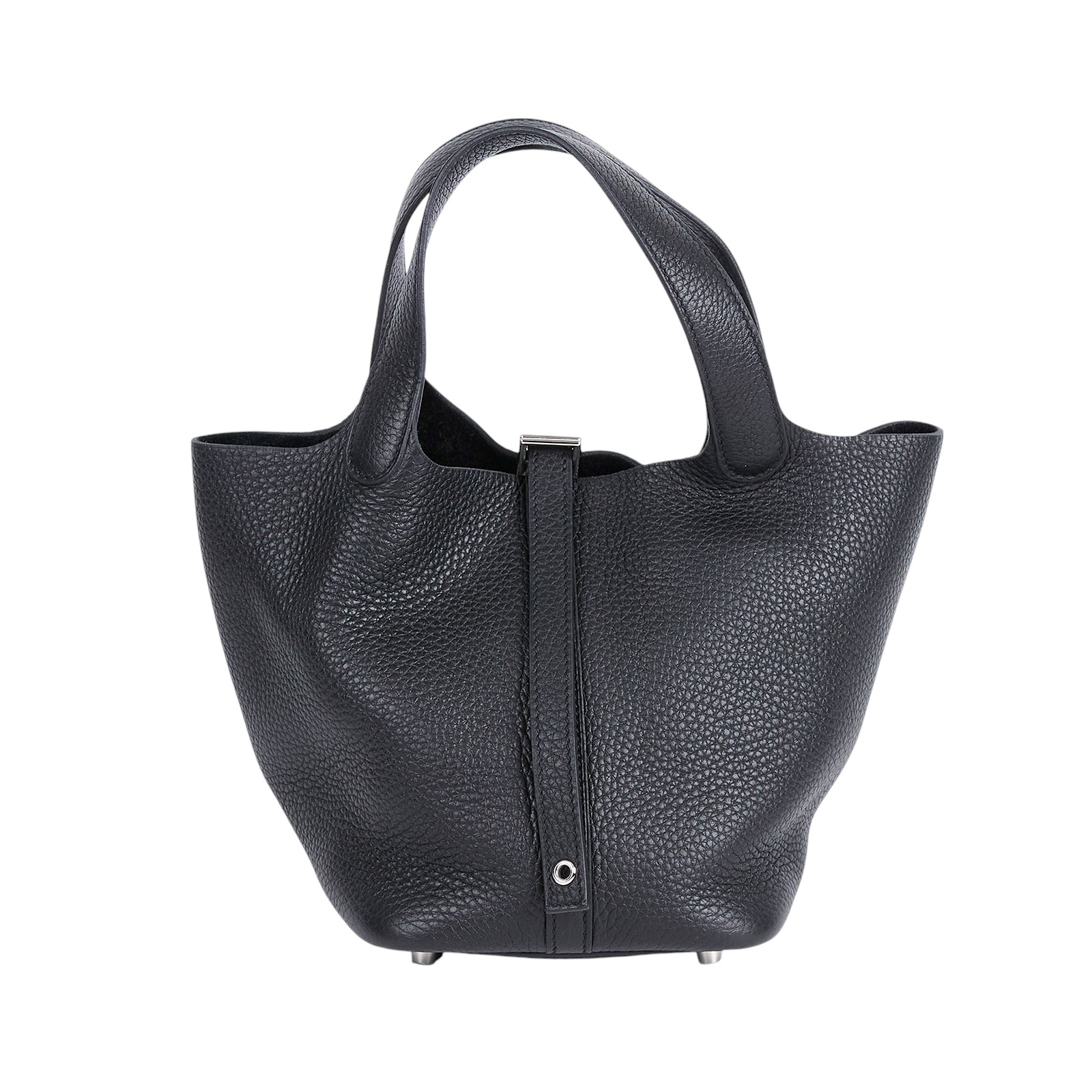 愛馬仕 Hermès Picotin Lock 18 菜籃子包 PT18 U刻 黑銀PICOTIN18 鎖組/原廠盒子/購買證明