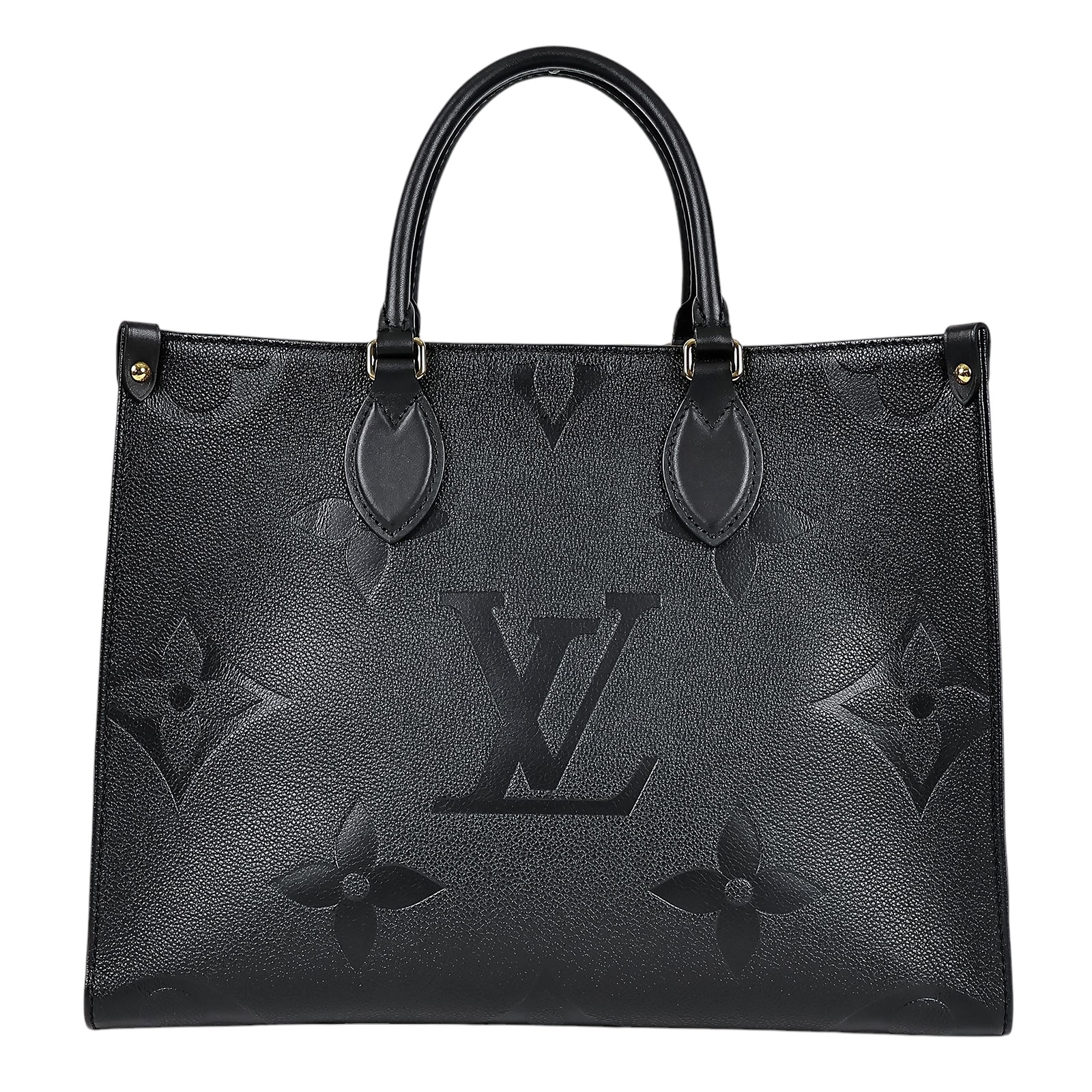 路易威登 LOUIS VUITTON OnTheGo MM 黑色 壓花 手提 肩背包 M45595 晶片款 黑ON THE GO MM 無附屬品