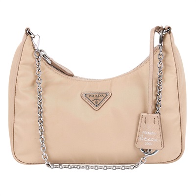 普拉達 PRADA Re-Edition 2005 Re-Nylon 手袋 1BH204_R064 奶茶尼龍三合一 防塵袋