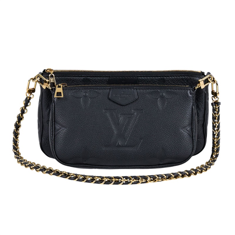 路易威登 LOUIS VUITTON Multi Pochette Accessoires 壓花牛皮 混合式 斜背袋 M80399 晶片款  原廠盒子/防塵袋