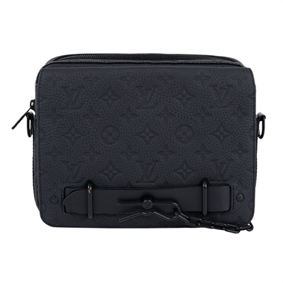 路易威登 LOUIS VUITTON Steamer 郵差包 M57037 晶片款 黑STEAMER壓紋郵差包 無附屬品