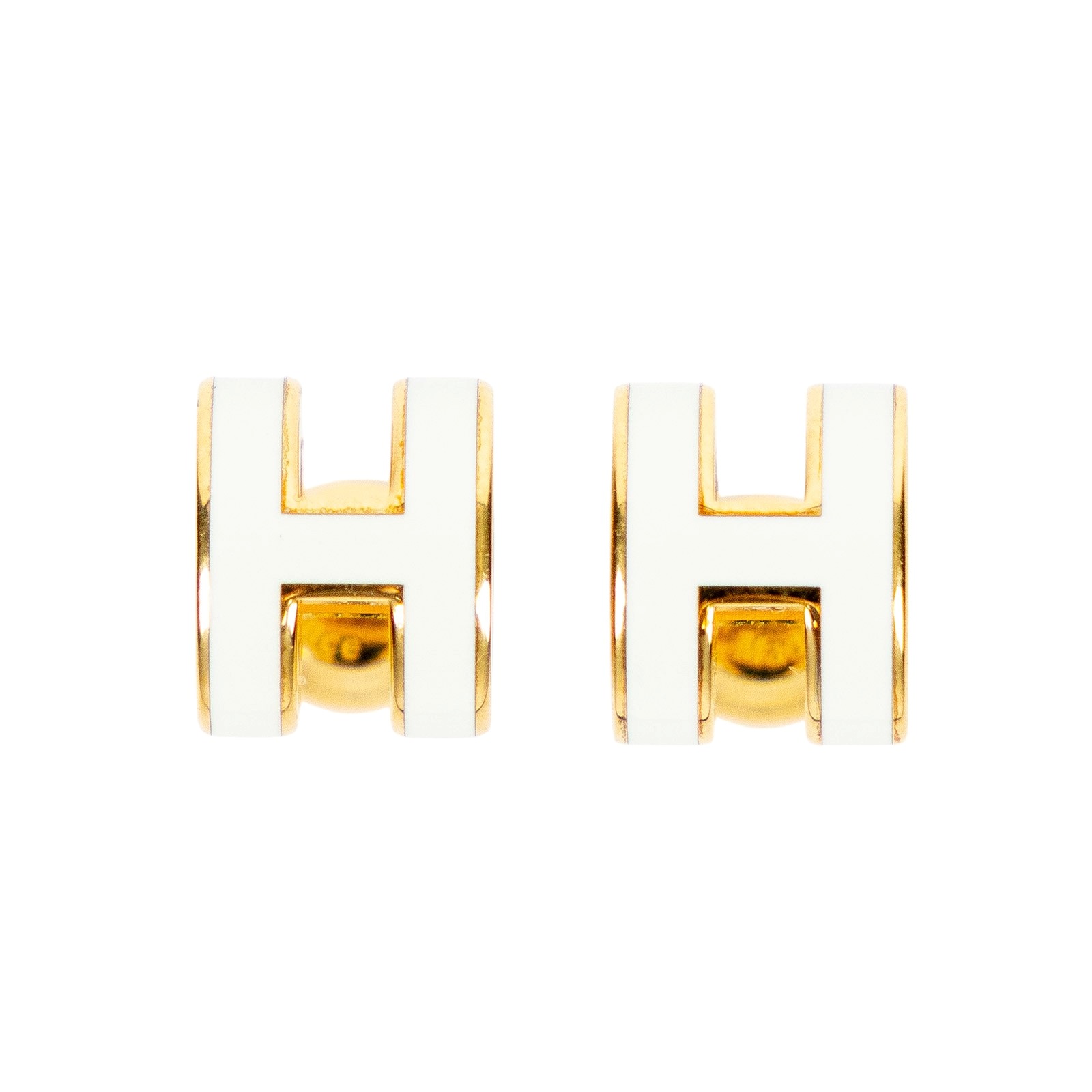 愛馬仕 Hermès Mini Pop H 耳釘 POPHEMINI ST0233 白POP H 耳環 原廠盒子/防塵袋