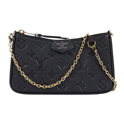 路易威登 LOUIS VUITTON Easy Pouch On Strap 壓紋牛皮二用包 黑色 M80349 原廠盒子/防塵袋/購買證明