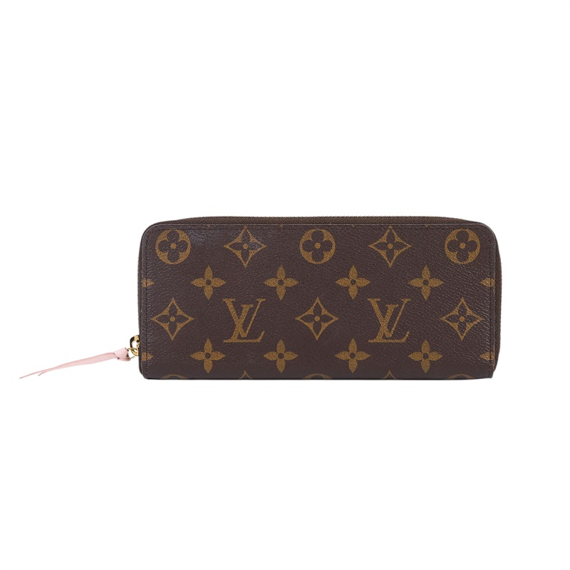 路易威登 LOUIS VUITTON Clémence 錢包 拉鍊 長夾 經典帆布 芭蕾粉色 M61298 晶片款 粉色原花拉鍊長夾 原廠盒子/防塵袋/購買證明