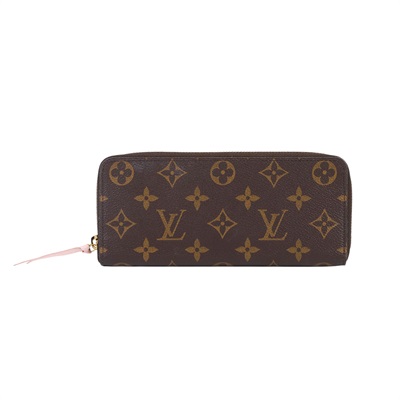 路易威登 LOUIS VUITTON Clémence 錢包 拉鍊 長夾 經典帆布 芭蕾粉色 M61298 晶片款 粉色原花拉鍊長夾 原廠盒子/防塵袋/購買證明