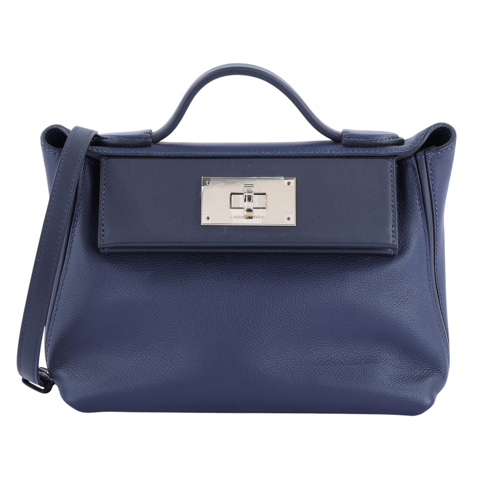 愛馬仕 Hermès 24/24 21 手提包 24/24/21 B刻 深藍X黑 24/24 MINI 原廠盒子/防塵袋/購買證明