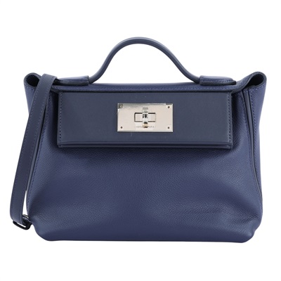愛馬仕 Hermès 24/24 21 手提包 24/24/21 B刻 深藍X黑 24/24 MINI 原廠盒子/防塵袋/購買證明