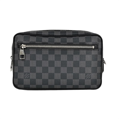 路易威登 LOUIS VUITTON Kasai 手拿包 N41664 晶片款 黑棋盤格手拿包 防塵袋