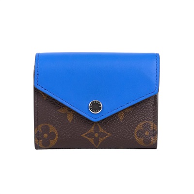 路易威登 LOUIS VUITTON Zoé Monogram塗層帆布 藍色 錢包 M82983 晶片款 藍ZOE短夾 原廠盒子/防塵袋/購買證明