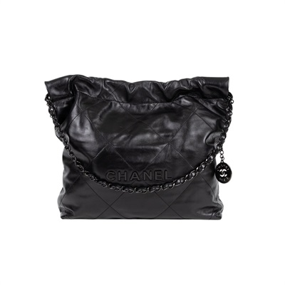 香奈兒 CHANEL 22 小型 束口包 AS3260 晶片款 SO BLACK 22包 小號 防塵袋/購買證明
