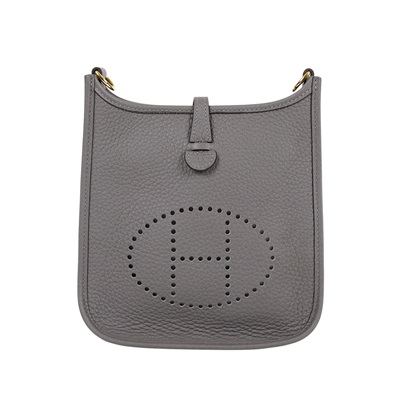 愛馬仕 Hermès Evelyne Bag Mini 伊芙琳包 Evelyne 16 EV16 U刻 灰 MINI EVELYNE 防塵袋