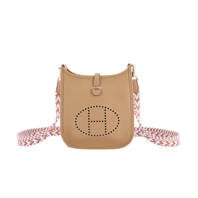 愛馬仕 Hermès Evelyne Bag Mini 伊芙琳包 Evelyne 16 EV16 U刻 芝麻色 MINI EVELYNE 防塵袋