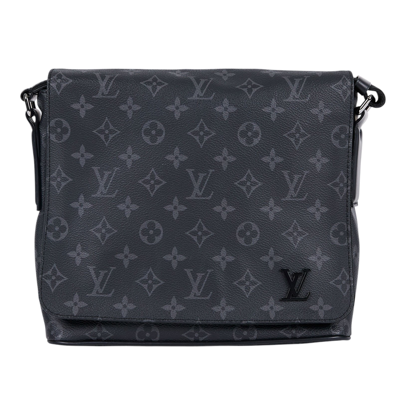 路易威登 LOUIS VUITTON District PM  郵差包 M44000 黑原花肩背包 無附屬品