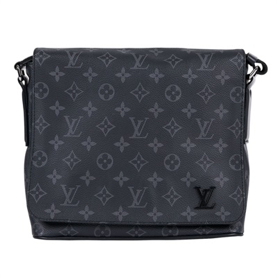 路易威登 LOUIS VUITTON District PM  郵差包 M44000 黑原花肩背包 無附屬品