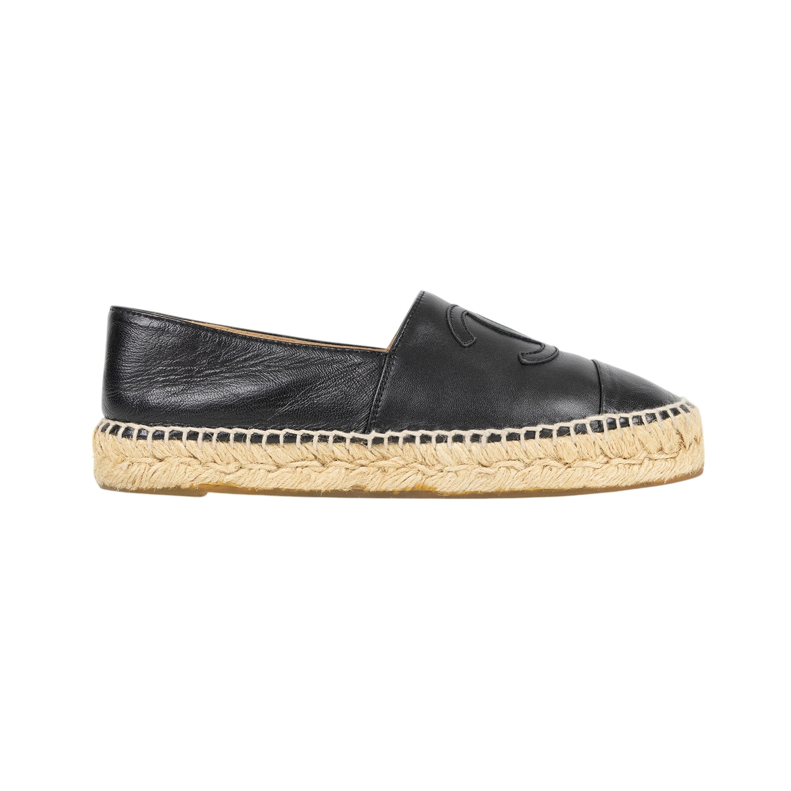 香奈兒 CHANEL Espadrilles 漁夫鞋 G29762_36 黑雙C鉛筆鞋 原廠盒子/防塵袋