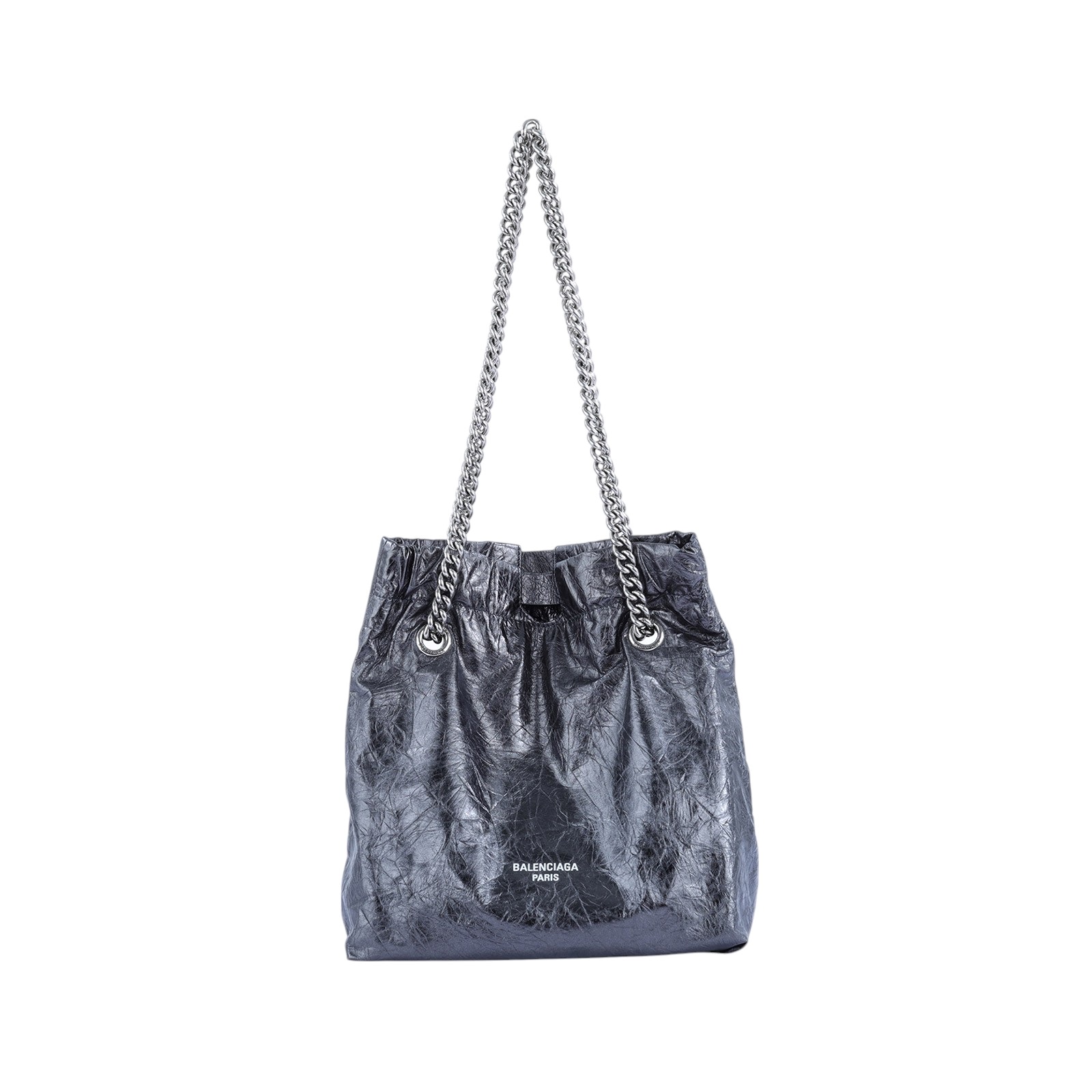巴黎世家 BALENCIAGA Crush 束口購物包 小型 742942210IT 鐵灰CRUSH小號 防塵袋