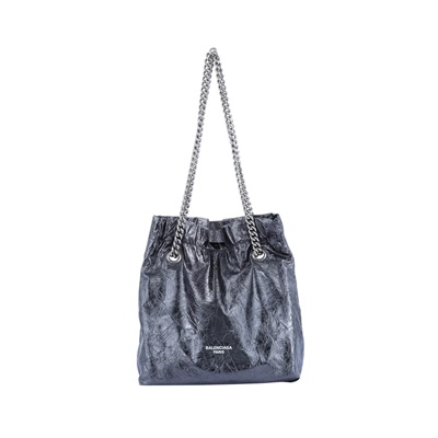 巴黎世家 BALENCIAGA Crush 束口購物包 小型 742942210IT 鐵灰CRUSH小號 防塵袋