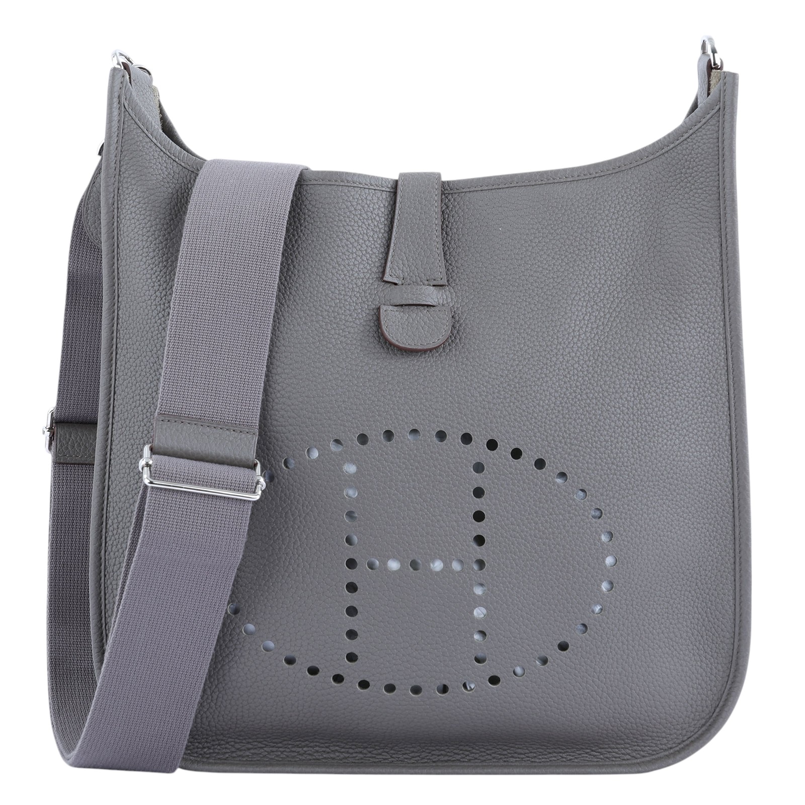 愛馬仕 Hermès Evelyne Bag 伊芙琳包 29 馬蹄型 EV29 口O刻 灰EVELYNE 29 原廠盒子/防塵袋