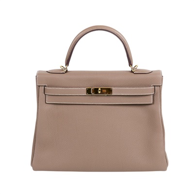 愛馬仕 Hermès Kelly Bag 凱莉包 32 KL32 A刻 大象灰金扣KELLY32 防塵袋/鎖組
