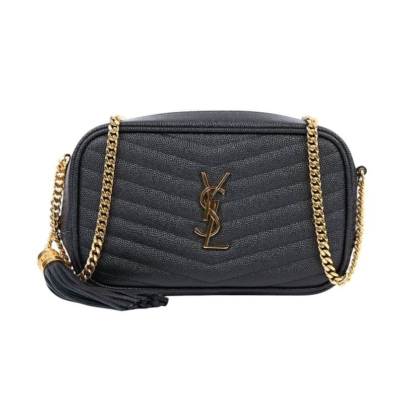 聖羅蘭 YSL SAINT LAURENT Lou 迷你相機包 ALM6180571020 黑金魚子醬相機包 原廠盒子/防塵袋