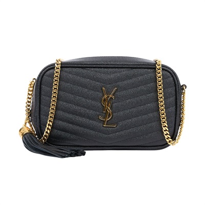 聖羅蘭 YSL SAINT LAURENT Lou 迷你相機包 ALM6180571020 黑金魚子醬相機包 原廠盒子/防塵袋