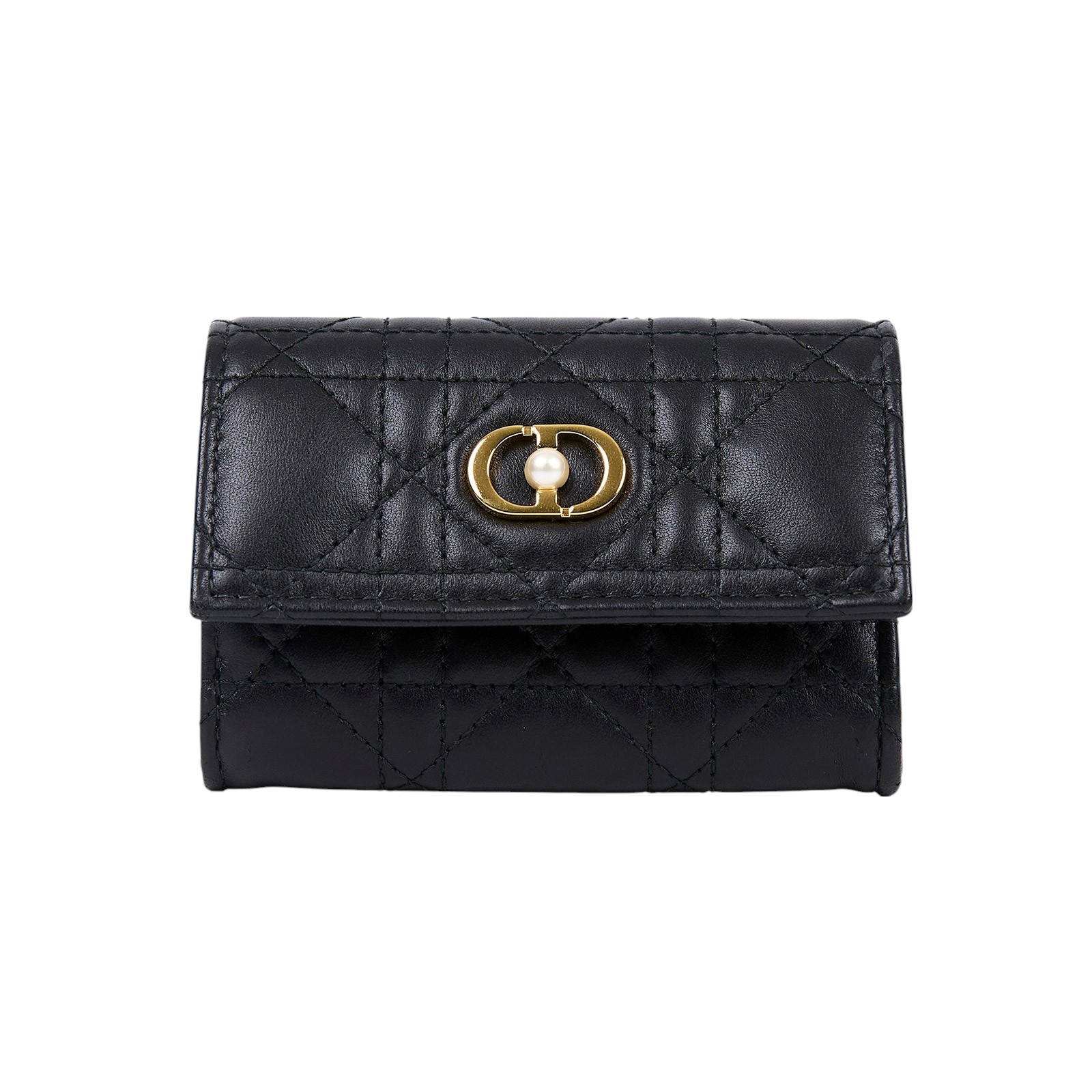 迪奧 CHRISTIAN DIOR Jolie錢包 卡夾 零錢包 S3102UNJB 黑菱格卡包 原廠盒子/防塵袋/購買證明