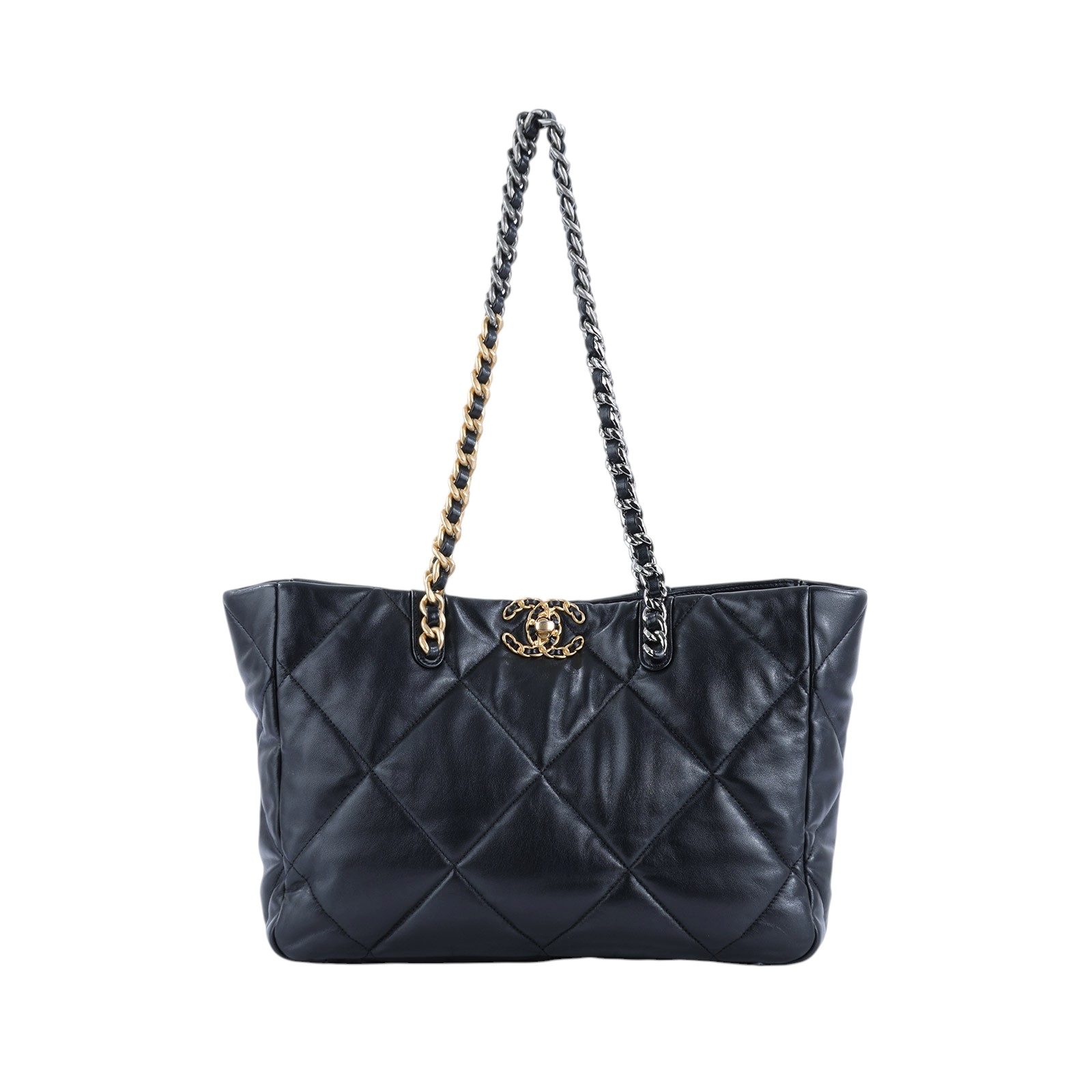 香奈兒 CHANEL 19 購物袋  晶片款 黑金羊19 SHOPPING BAG 原廠盒子/防塵袋