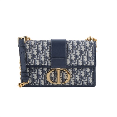 迪奧 CHRISTIAN DIOR 30 Montaigne 鏈帶 肩背手提包 藍色 M9208UTZQ 藍緹花蒙田30鍊帶款 原廠盒子
