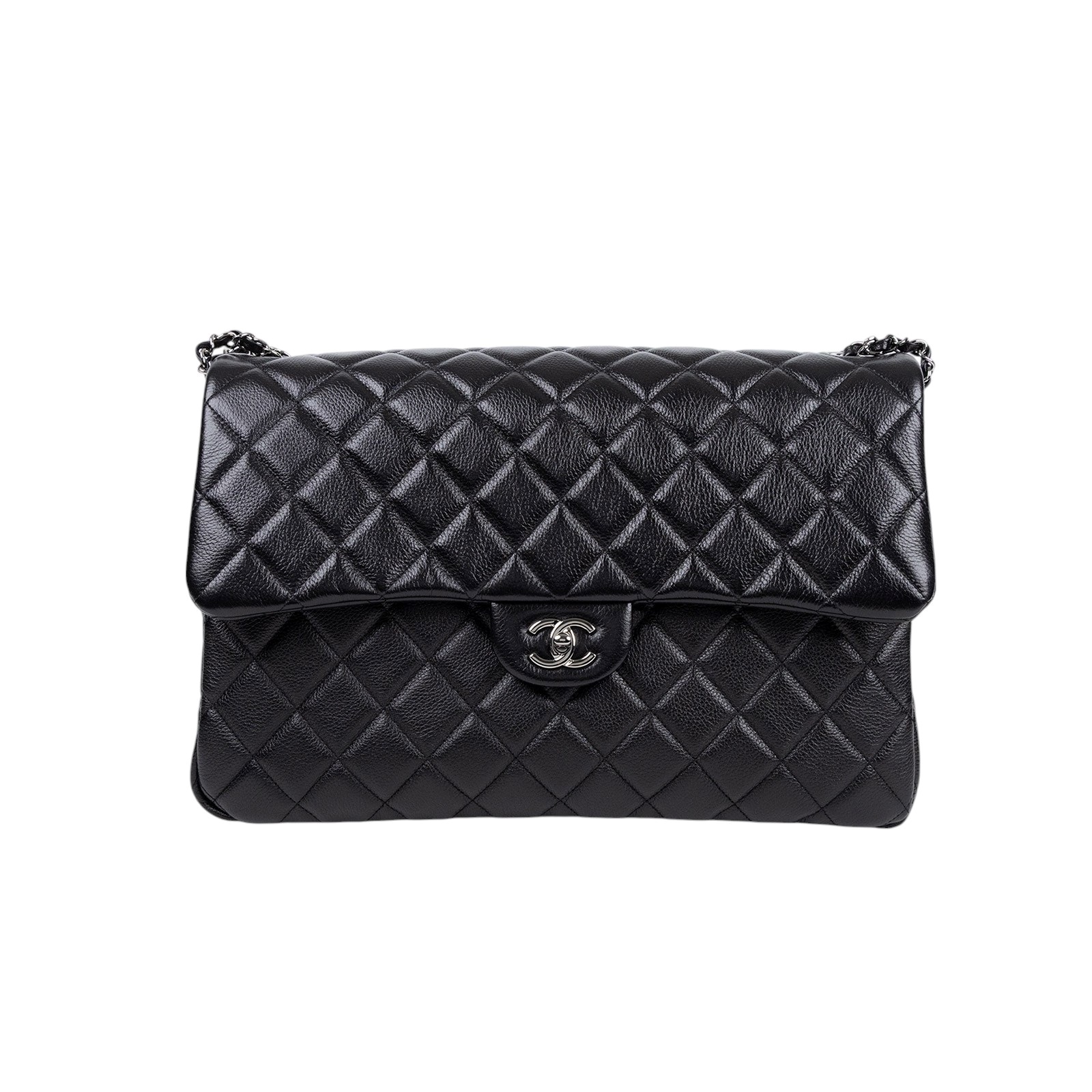 香奈兒 CHANEL CF 經典 超大 口蓋包 AS4661 黑色牛皮CF40 原廠盒子/防塵袋/購買證明