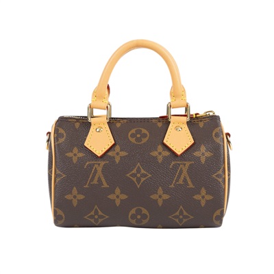 路易威登 LOUIS VUITTON Nano Speedy 原花 手提 肩背包 M81085 原花NANO SPEEDY 原廠盒子/防塵袋/背帶